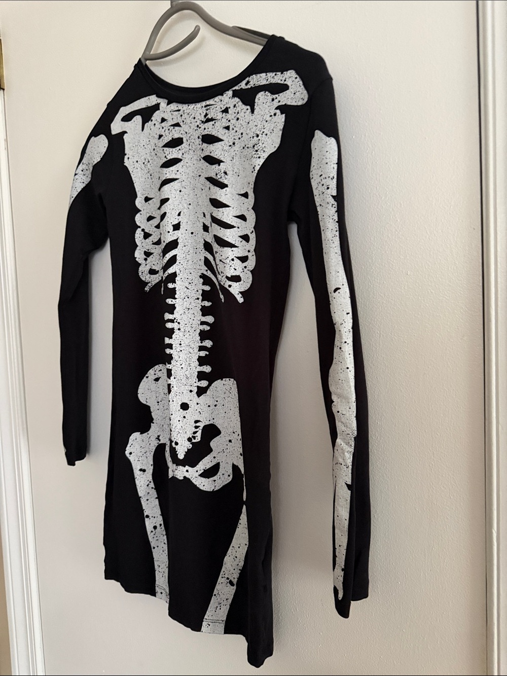 Topshop Black Dress with White Skeleton Print